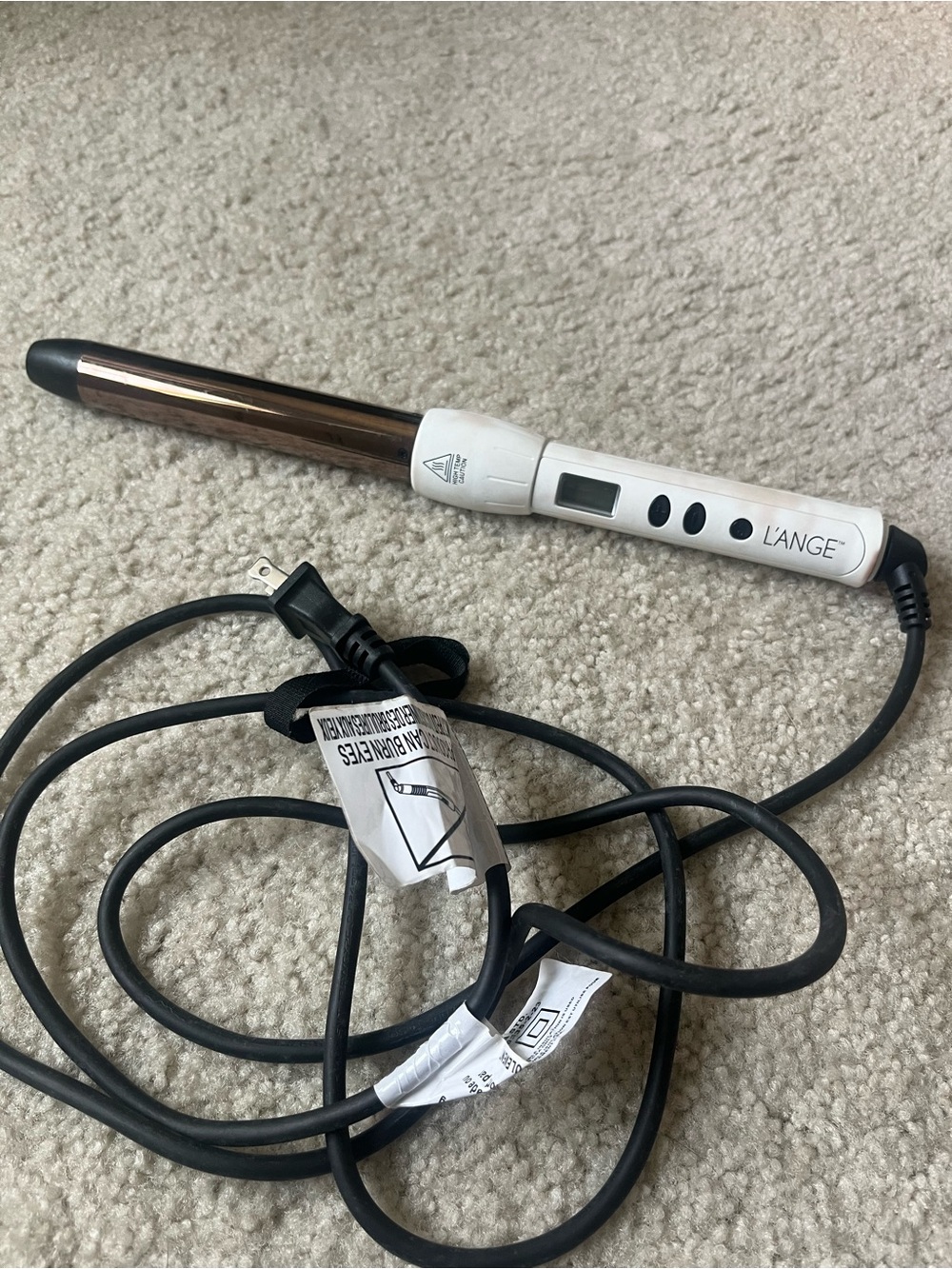L'ange White and Gold Curling Wand